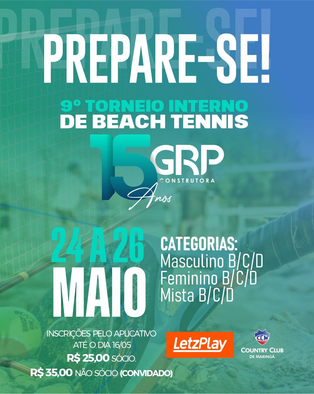  9 Torneio interno de Beach Tennis 15 anos GRP Construtora.